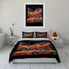 Orange Modified Sports Car Pattern Duvet Cover Pillowcase Bedding Set Kids Boy Girl Bedroom Decoration Single Double Queen Size