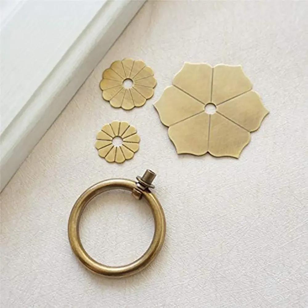 Bouton de Tiroir de Meuble/Porte en Bronze/Laiton Ancien Poignée Anneau Pendante d'Armoire Commode Crochet de Murale Quincaillerie de Meuble