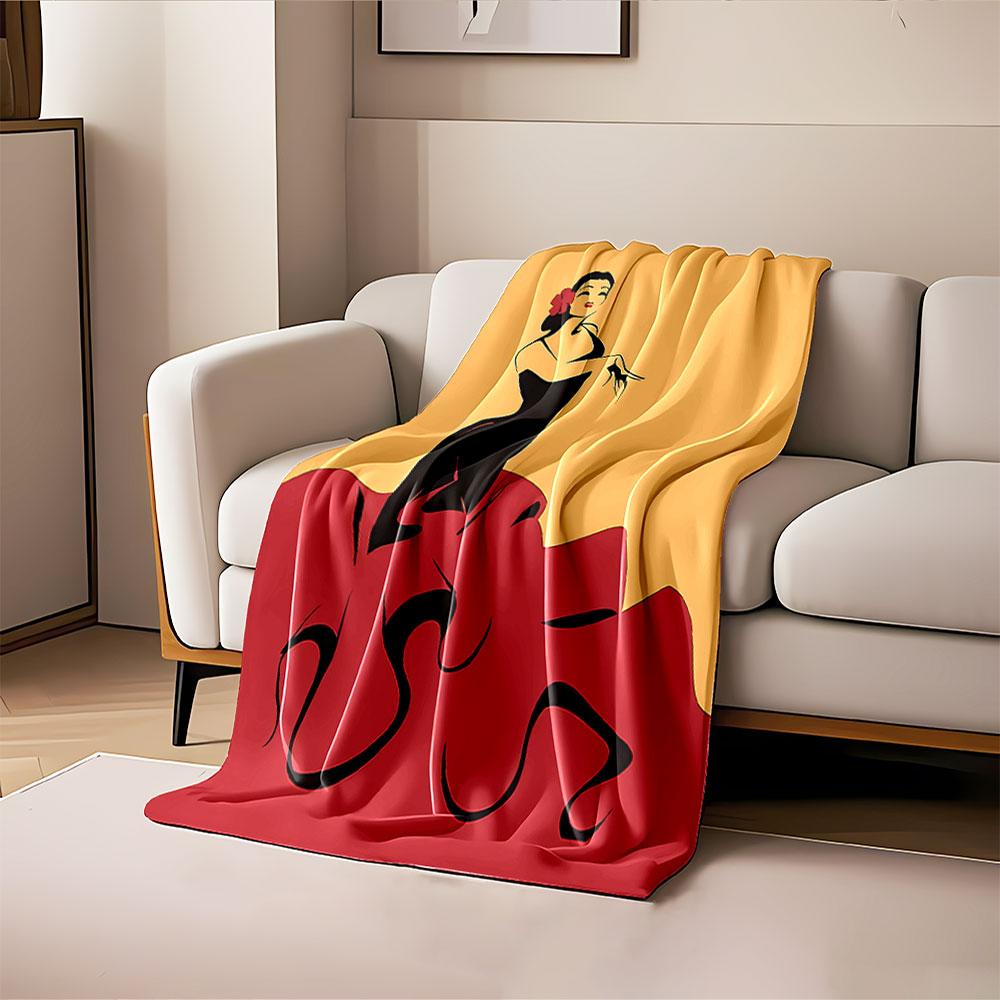 Elegant Flamenco Dancer Blanket for All Seasons Blanket Lunch Break Throw Gift