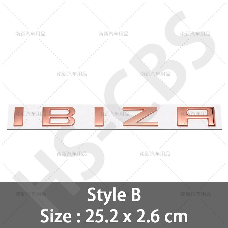 3D Metal Ibiza Emblem Car Rear Trunk Stickers Auto Body Decal Badge For Ibiza Letter Logo Decal Stickers Car Styling Accessories
