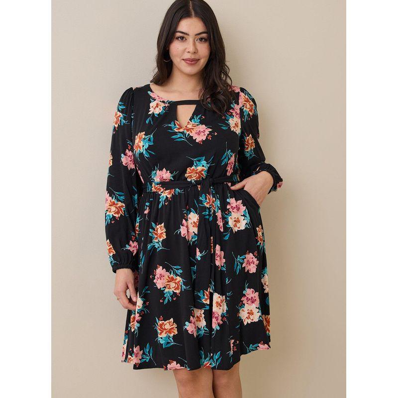 

Women s Fat Girl Jacques plus Long Sleeve Stretch Dress No waistline flaws 00