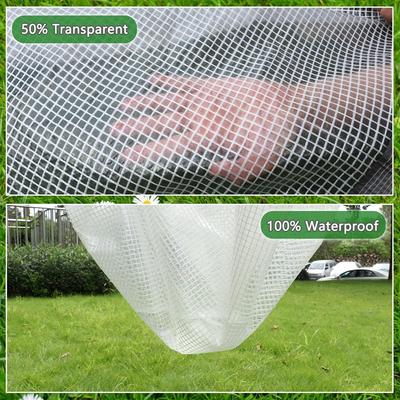 Transparenter Gitter-Plane-Vorhang für Außen-Pergola, Klare Regenschutz-Stoff-Gewächshaus, Wärmeabdeckung für Sukkulentenpflanzen