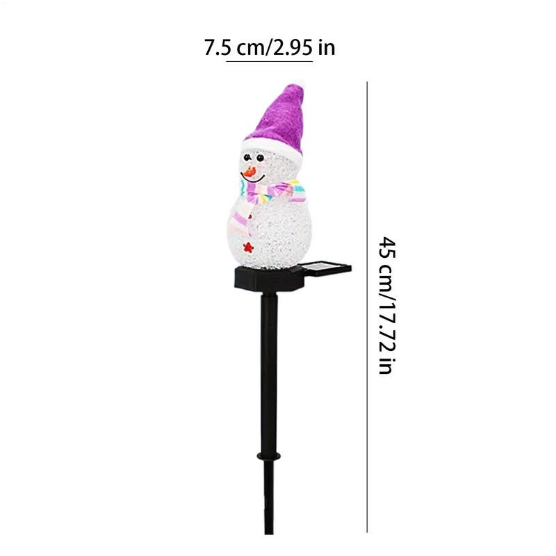 Christmas Snowman Solar Stake Lights Solar Powered Snowman Lights Waterproof Solar Christmas Decorations Outdoor Solar Energy