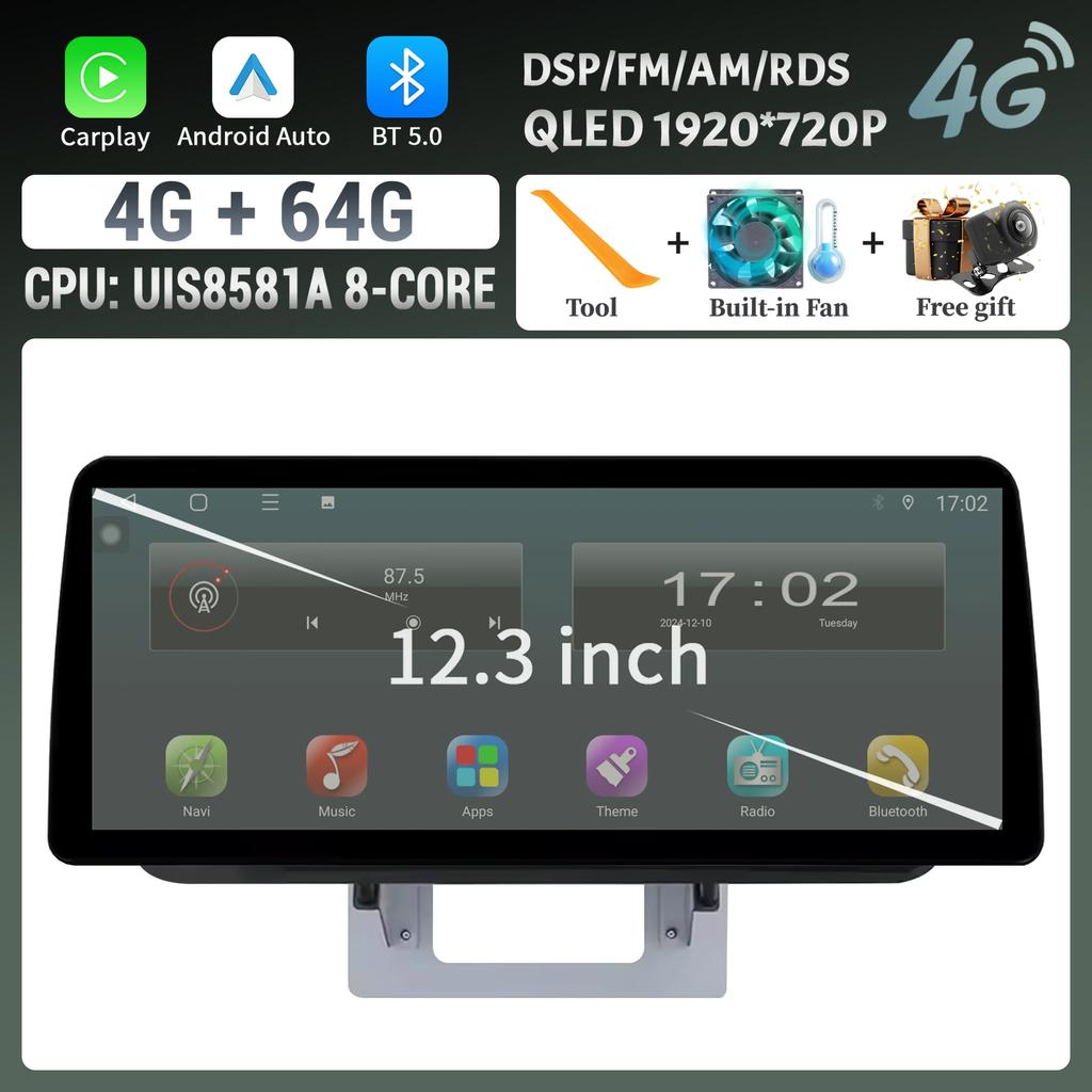 For Mazda BT50 BT-50 2012-2018 Car Radio panel Multimedia 4G GPS BT Android 14 Navigation Car Stereos 12.3″ Screen Stereo