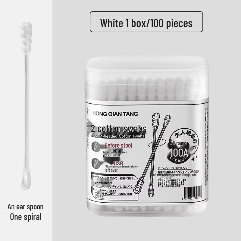 

Black Double-Headed Disposable Ear Cleaning Cotton Swabs for Makeup