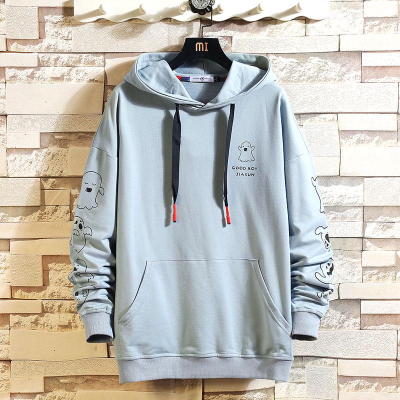 Autumn  Spring Fashion Black White Sweatshirt Men'S Hip Hop Long Sleeve Pullover Hoodies Sweatshirt Clothes
