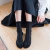 Womens Socks Ruffle Turn-Cuff Mid Cut Ankle Crew Socks All Season Soft Knit Cotton Socks Solid Color Lettuce Dress Sock