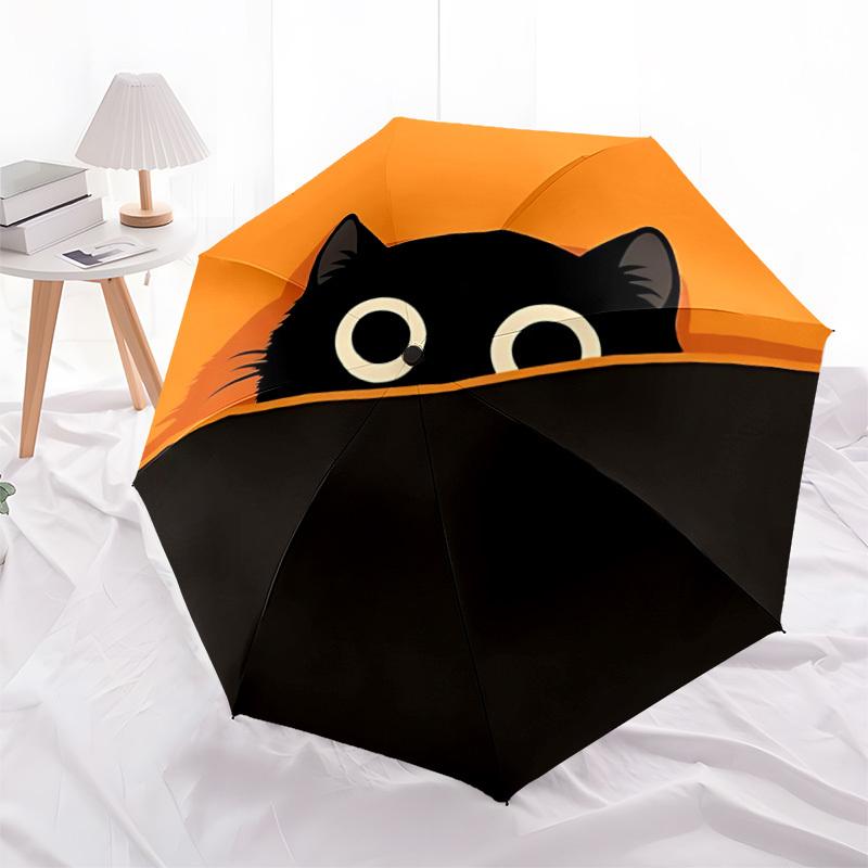 1 Stück Katzen-Taschen-Mode-Regenschirm mit automatischer Öffnungs-/Schließfunktion, 8-Speichen, winddicht, tragbar, für den täglichen Gebrauch317