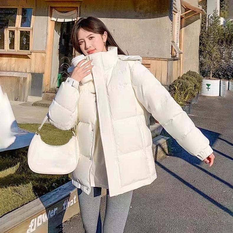 Daunenjacke mit Kapuze, Bonbonfarben, für den Winter, kurz, neue Mode, weiße Entendaunen, Übergröße