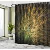 majestic male peacock shower curtain, dark hued feather art, modern print, fabric bathroom decor