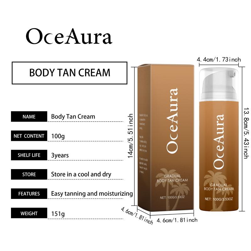 Sunless Tanning Cream Lightweight Fast Absorbing Radiant Skin Self Tanner for Summer Beach Outdoor Activities