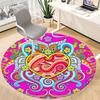 1PC Psychedelic Heart Office Round Rug, Non slip, Soft and Durable Office Rug for Interior Decoration, Perfect for Office