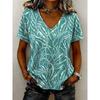 Women's T Shirt Print Graphic Plants Abstract Stylish Classic Casual Short Sleeve V Neck Regular Tops