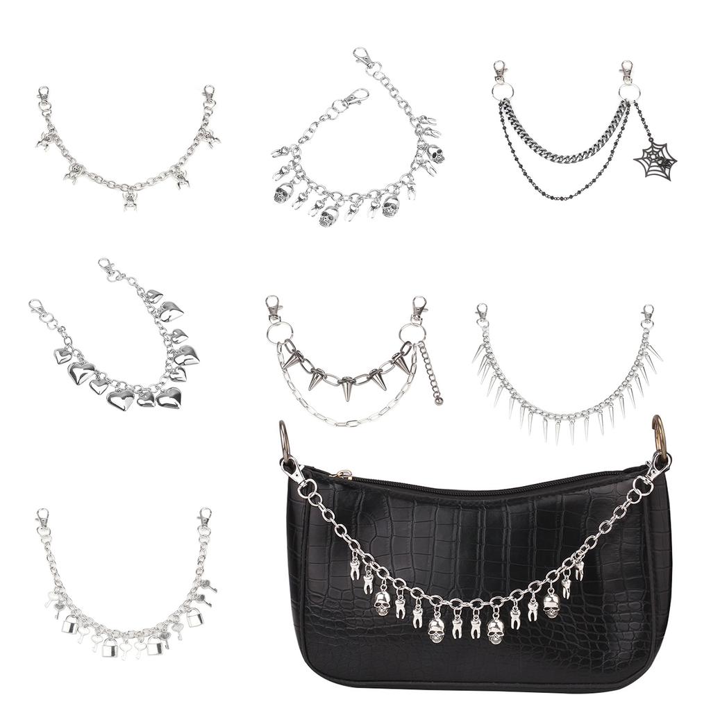 Pants Chain Punk Jeans Chain Wallet Jewelry Unisex Trousers Ornament Aesthetic Heart Teeth Chain for Party/Daily Wear