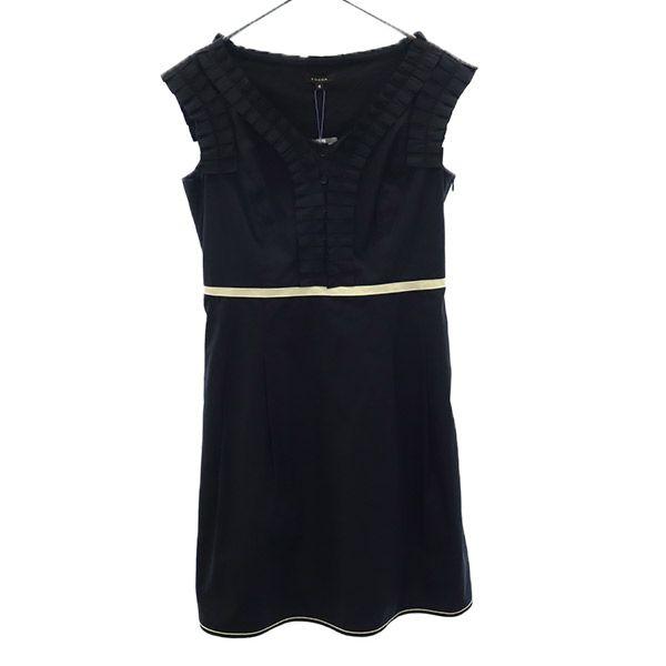 

unused TOCCA made in Japan Frill No sleeve one piece 4 black Women Used