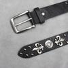 Original Punk Belt Men Women Skull Rivet Snake PU Leather Needle Buckle 105-125cm