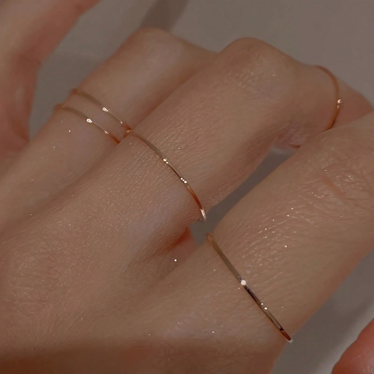 

5pcs Fashionable Rings, Stacked Circular Rings, Suitable for Daily Wear золотий