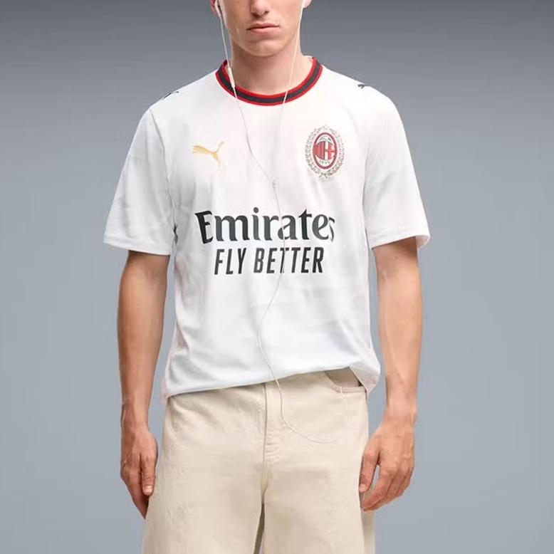 Puma AC Milan Away Fan Short Sleeve Crew Neck Moisture Wicking Football Shirt Men Tops 784130-02