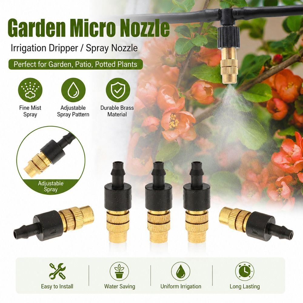 10 Pezzi Ugello Nebulizzatore Ugello Nebbiogeno Micro Irrigatori da Giardino per Tubo da 4/7 mm Giardino Prato Serra