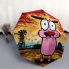 1pc Courage the Cowardly Dog Automatic Open/Close Folding Umbrella, Windproof 8-Rib Construction, Lightweight Travel Umbrella for Women/Men 19