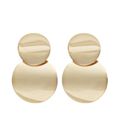 Boucles d'oreilles clous rétro en métal ajouré boucles d'oreilles rondes géométriques boucles d'oreilles longues polyvalentes à la mode européennes et américaines tendance simple