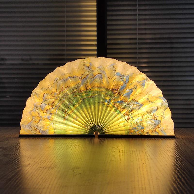 LED Fan Shaped Book Light: Creative Folding Desk Lamp & Night Light Gift