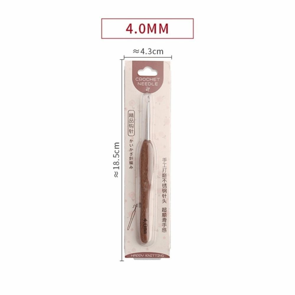 Sandalwood Handle Crochet Hook Handmade Crafts Stainless Steel Crochet Hook  Doll Weaving Tool