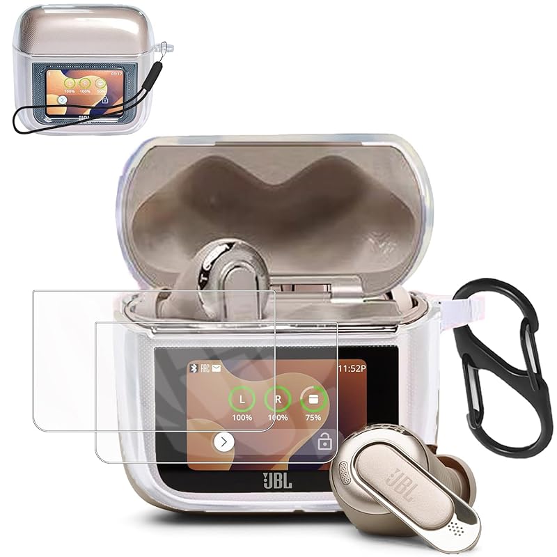 

For J BL TOUR PRO 3 case transparent TPU cover [HNWEIWEI] (Wireless case cover +2 film) convenience dustproof Earthquake protection lightweight and