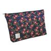 Senshishuin Nishijin Brocade Stamp Book Case Navy Blue Camellia Pouch/Shrine (Lined) Snow-Wrapped (Size L)