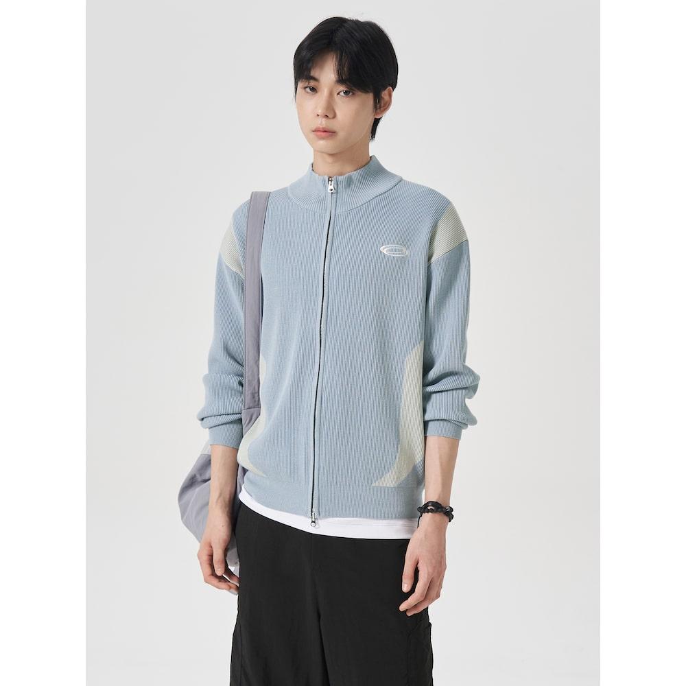 8seconds Color Block Two-Way Zip-Up Cardigan Sky Blue