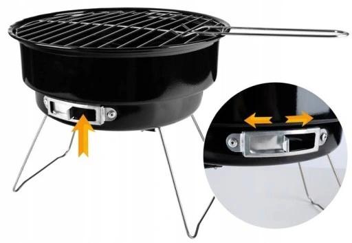 Grill Ogrodowy Mały Przenośny Węglowy Turystyczny Bbq Z Rusztem Torba
