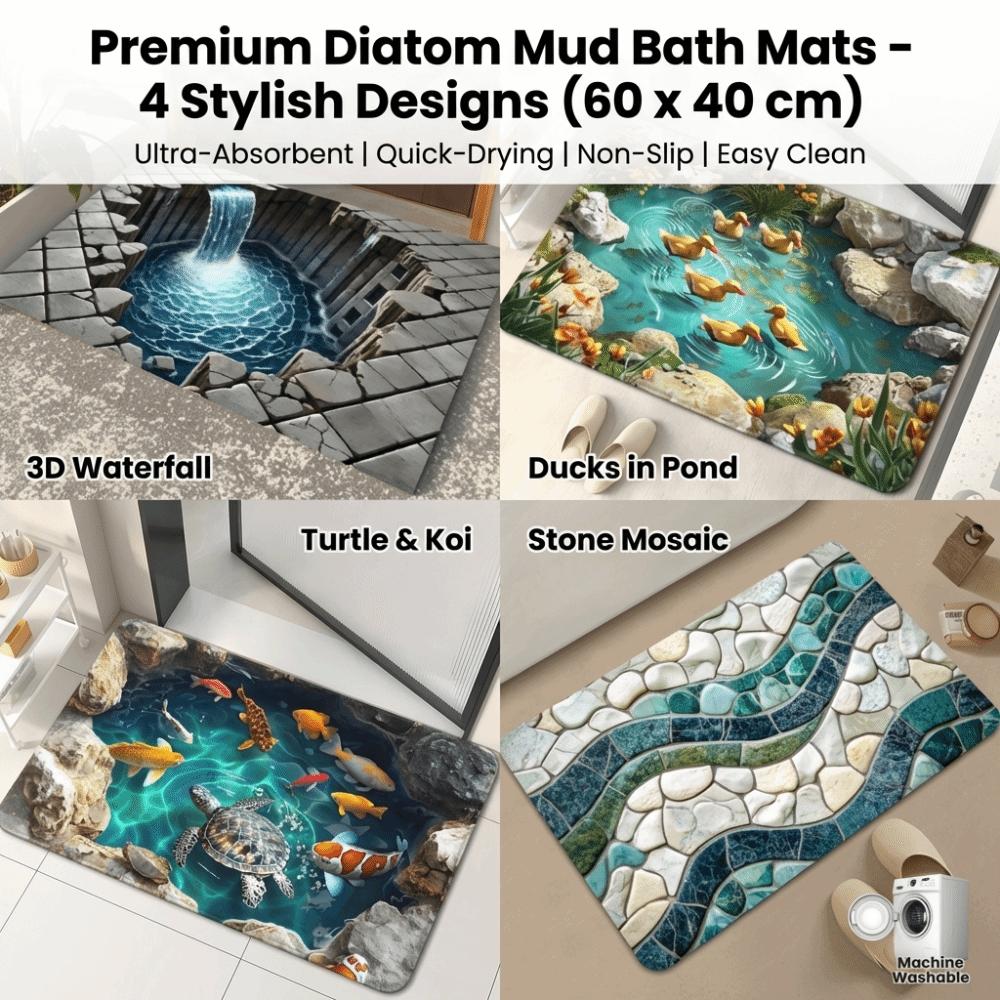 2D Flat 3D Visual Effect Mat Anti Slip Door Rug Floor Mat Thickened Bathroom Mat  Kitchen