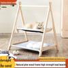 Solid Wood Hammock Bed for Small Pets - Elevated, Removable, and Washable. Perfect for Dogs, Cats, and Rabbits. Suitable for all Seasons.