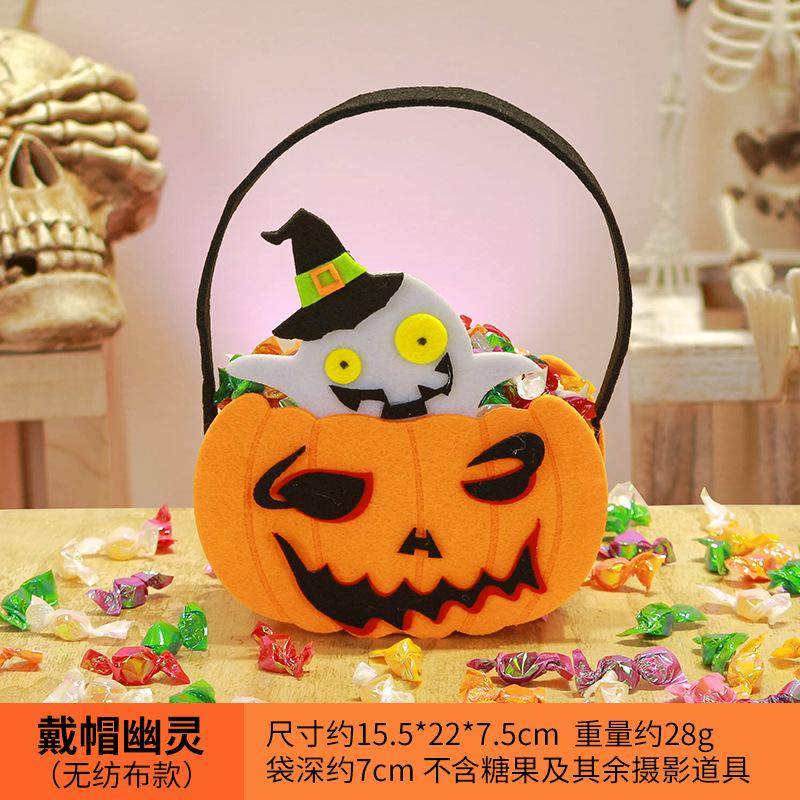 Halloween Party Pumpkin Bucket Orange Pumpkin Basket & Goodies Bag Trick Or Treat Handlebags Pumpkin Baskets Handbags