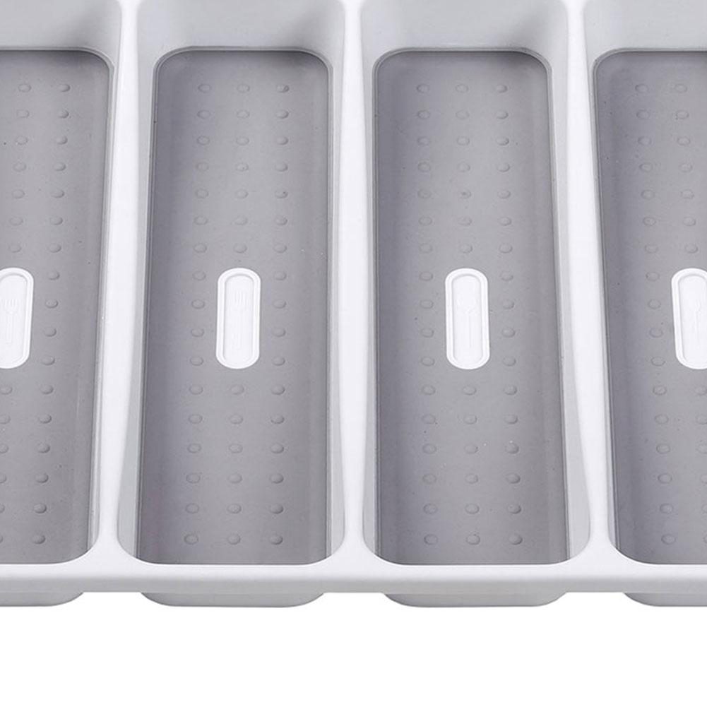 Flatware Tableware Silverware Drawer Organizer with Non-slip TPR Linings Non-Slip Utensil Organizer Plastic Cutlery Tray