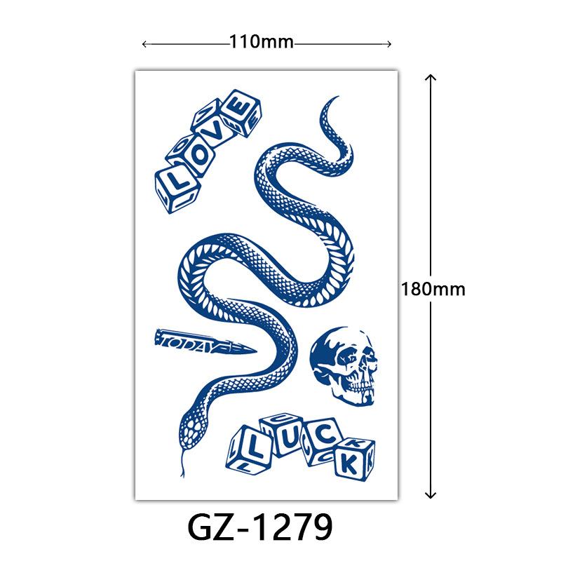 Herbal Tattoo Stickers, Juice Tattoo Stickers, Semi-Permanent English Letter Tattoo Stickers Tattoo