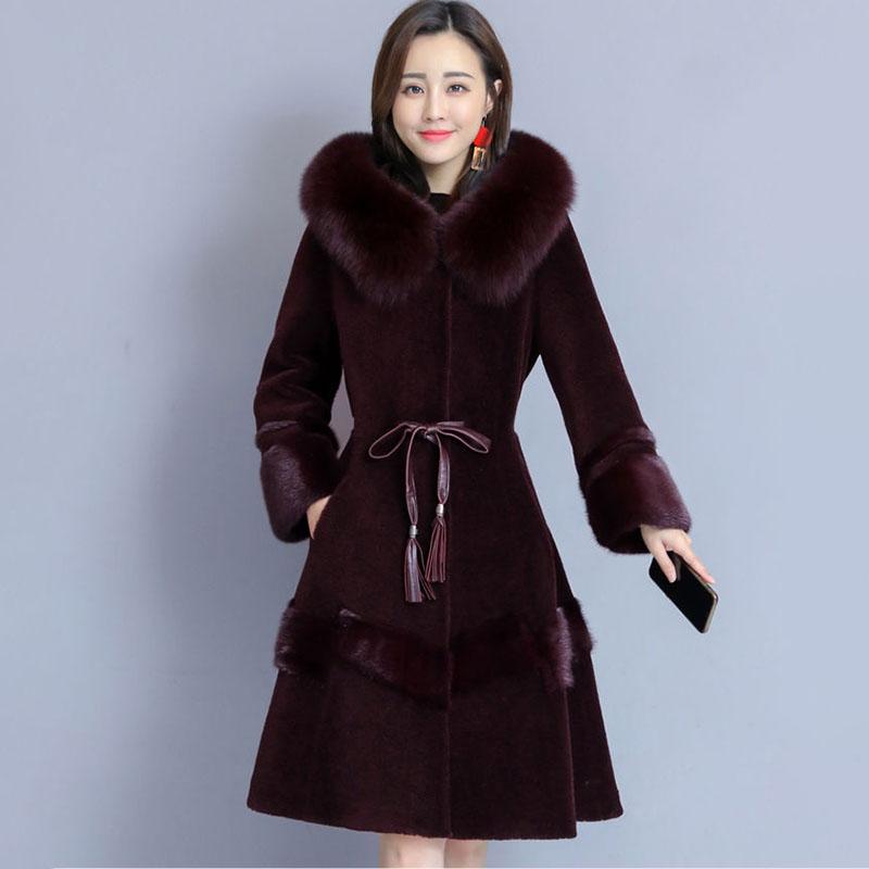 Long Sleeve Warmth Windbreaker Large Size Woolen Coat Spring and Autumn Large Size Woman's Clothing