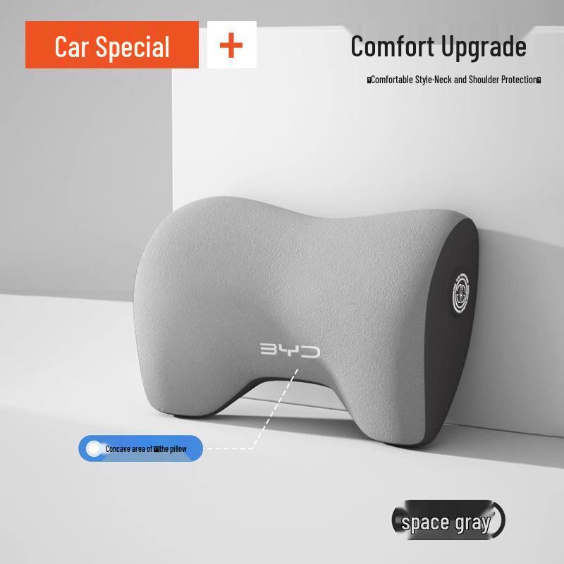 Příslušenství pro vozy BYD: Opěrky hlavy, Bederní opěrky, Polštářky a Chrániče krku pro modely Qin Plus, Song Pro, Seagull, Seal, Han.