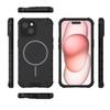 Für iPhone 15 Magnetische Hülle Wellige Textur Wärmeableitung Stoßfest TPU+PC Handy Rückseite