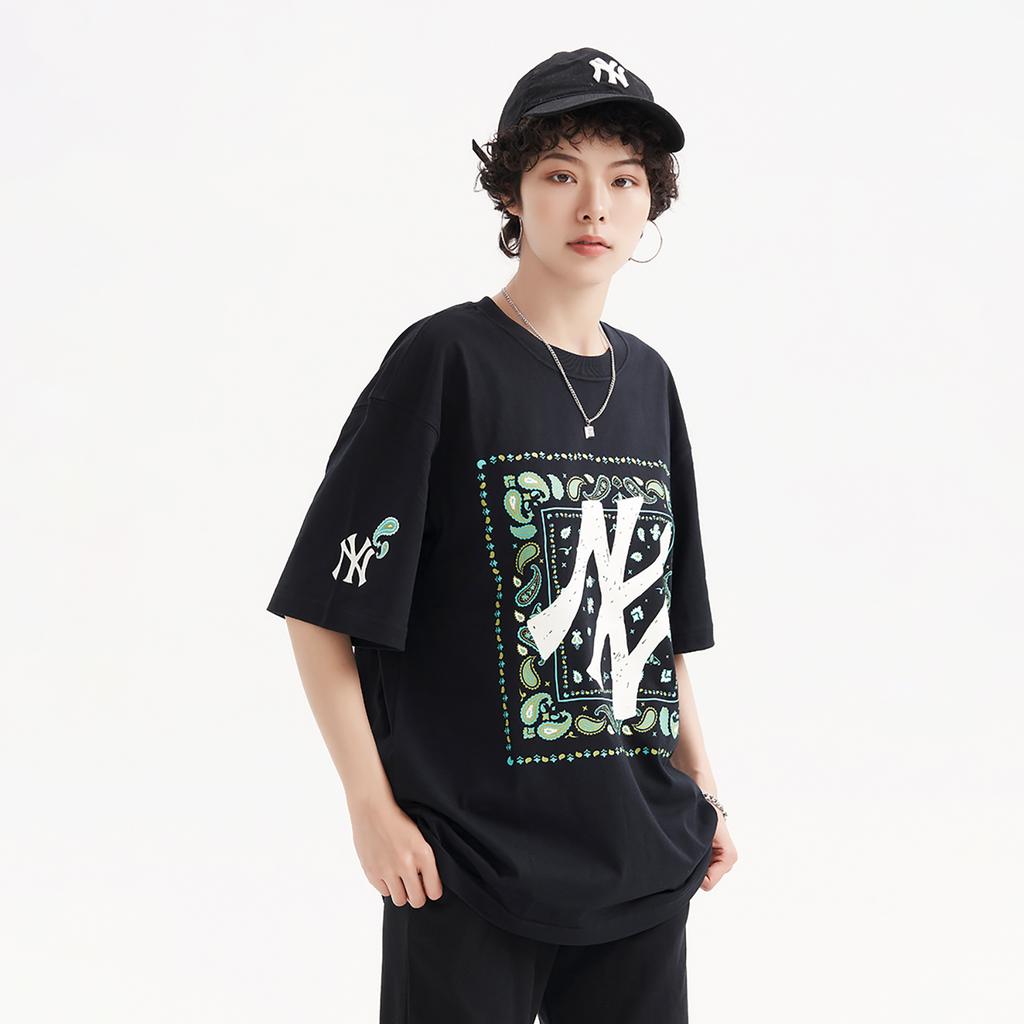 New MLB SS23 Set-in Sleeve T-Shirt Unisex Black 3ATSI0133-50BKS