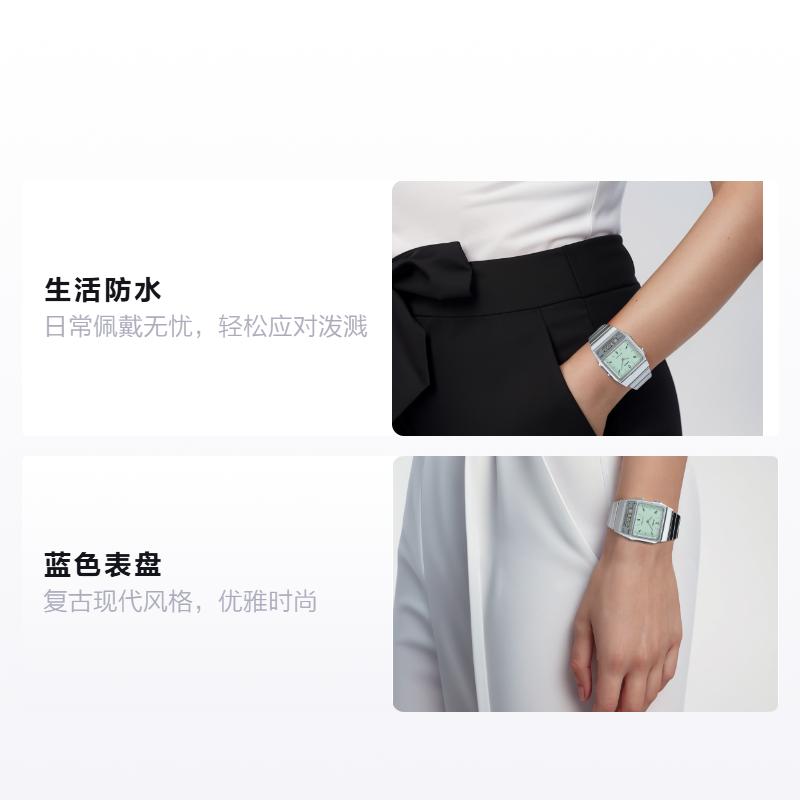 

CASIO Life Waterproof Retro Modern Quartz Steel Strap Men and Women Same Style Blue Dial AQ800E-3AVT синий