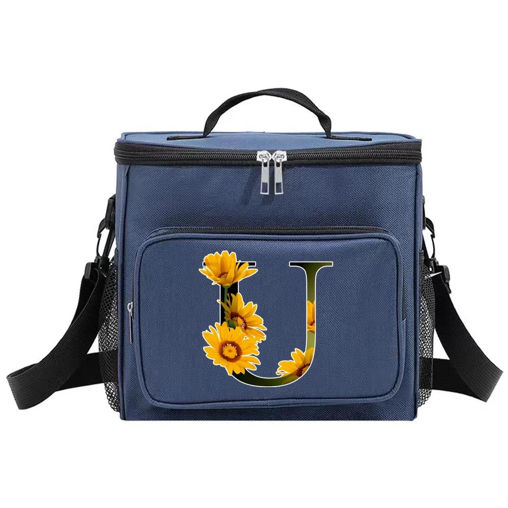 Mittagessenbox Isolierte Lunchtaschen Tragbare Handtasche Wasserdichte Organizer-Tasche Thermokühlbox Lebensmittelaufbewahrungsboxen Blumenfarbserie