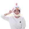 49MD Novelty Funny Cartoon Chicken Animal Plush Hat Stuffed Toy Full Headgear Cap Cosplay Costume Winter Festival Party Dress Up