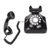 Retro Telephone Classic Button Dial Decorated Corded Landline Phone for Home Office Business Black