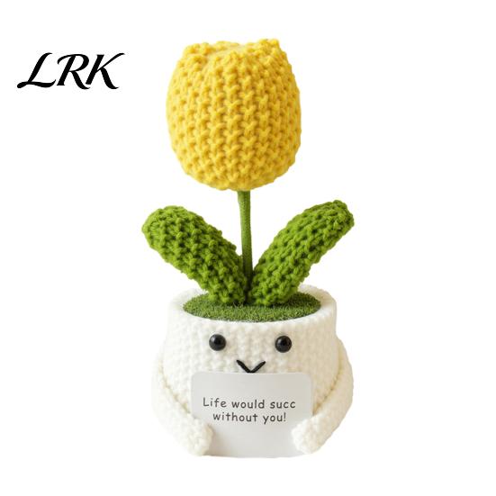 Fake Cactus Decoration Crochet Potted Plants, Handmade Knitted for Home Office Car Plant Decor Decoration, Decorative Plants Lasting Beauty,