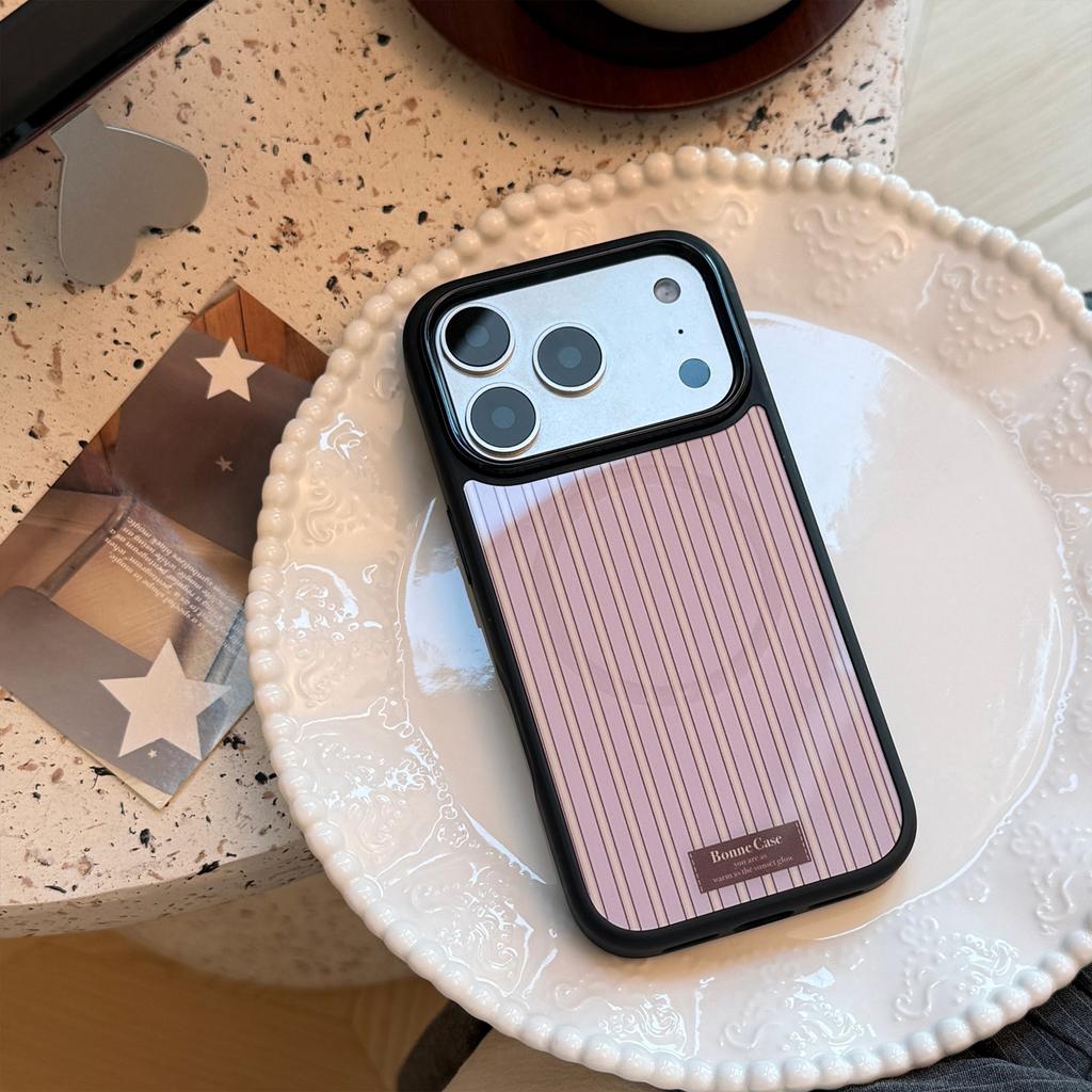 American retro stripes for iphone17 apple 17promax mobile phone case 13 contrasting color 16 magnetic suction bracket 15