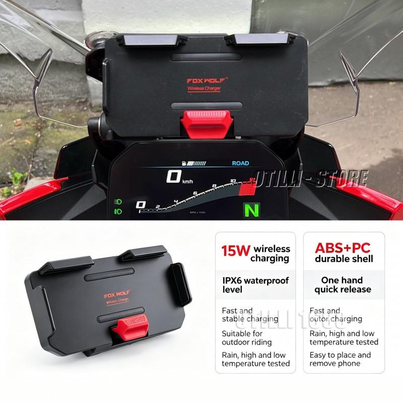 Universal Motorcycle Phone Mount With Wireless Charging BMW R1300GS R1200GS GPS Navigation Holder ABS Material