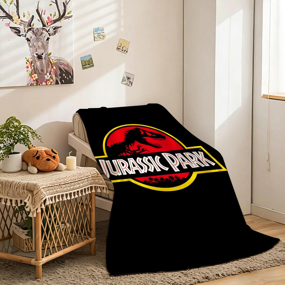 Jurassic Park Throw Lightweight 240g Flannel Blanket Soft Skin-friendly for Summer Cooling