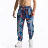 Pantaloni Casual da Uomo Estate e Autunno Patchwork Vivace Stampati Pantaloni con Coulisse Vita Elastica con Coulisse Alla Moda e Comodi
