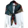 Elegant Chinese Style! Silk Silk Scarf Women'S Winter Flower Group Splendid Mulberry Silk Scarf Versatile Shawl Dual-Purpose